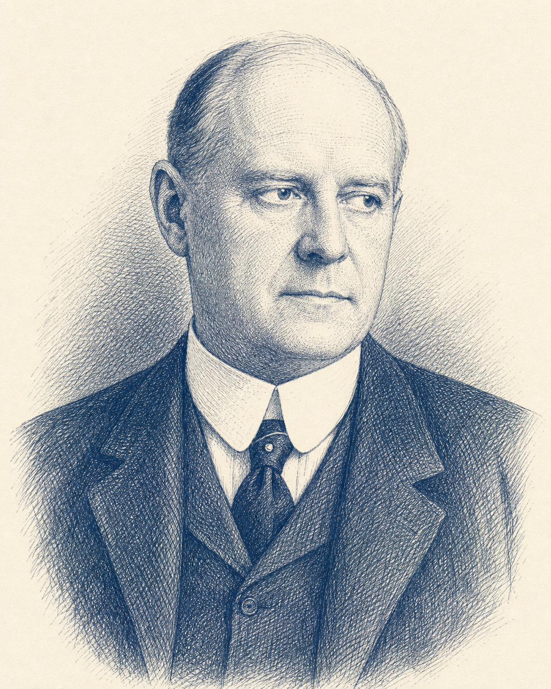 建築家ペーター・ベーレンス(Peter Behrens)の肖像イラスト
