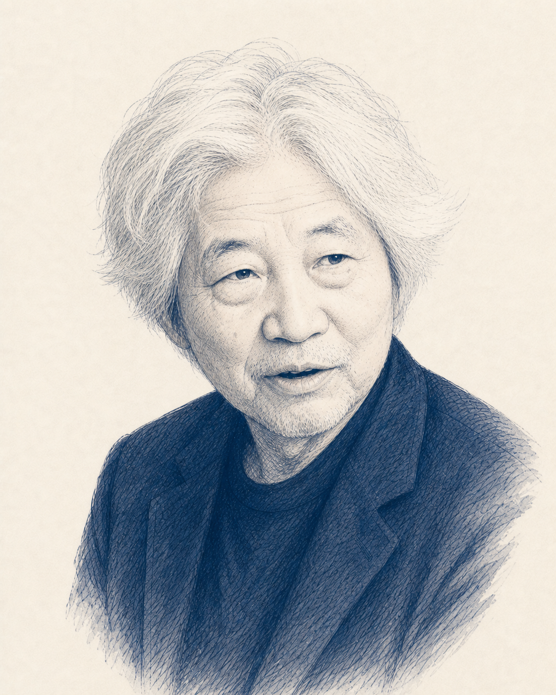 建築家原広司(はら ひろし)の肖像イラスト